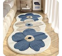 GodbTG Soft Irregular Flower Pattern Area Rug, Plush Floral Cartoon Rug with Wavy Edge, Non-Slip Washable Floor Mat for Bedroom, Living Room (#3,60 * 120cm)