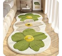 GodbTG Soft Irregular Flower Pattern Area Rug, Plush Floral Cartoon Rug with Wavy Edge, Non-Slip Washable Floor Mat for Bedroom, Living Room (#12,80 * 160cm)