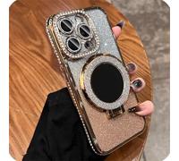 GodbTG Sparkling Diamond Women's Phone Case with Mirror & Stand for iPhone 12/13/14/15/16/17 Pro MAX,17Air (13 Pro MAX,#2)