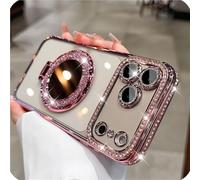 GodbTG Sparkling Diamond Women's Phone Case with Mirror & Stand for iPhone 12/13/14/15/16/17 Pro MAX,17Air (13 Pro,#13)