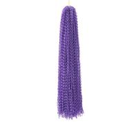 Goddess Boho Box Trenzas largas Pelos de ganchillo, Extensiones de cabello trenzado sintético de 24 pulgadas for mujeres negras(Purple)
