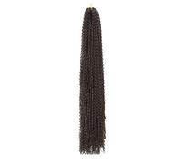 Goddess Boho Box Trenzas largas Pelos de ganchillo, Extensiones de cabello trenzado sintético de 24 pulgadas for mujeres negras(Dark Borwn)