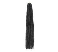 Goddess Boho Box Trenzas largas Pelos de ganchillo, Extensiones de cabello trenzado sintético de 24 pulgadas for mujeres negras(Black)