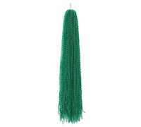 Goddess Boho Box Trenzas largas Pelos de ganchillo, Extensiones de cabello trenzado sintético de 24 pulgadas for mujeres negras(Green)
