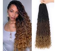 Goddess Box - Trenzas de ganchillo para mujeres negras, 24 pulgadas, 8 paquetes de extensiones de cabello sintético bohemio de ganchillo (24 pulgadas, 1B/30/27#)