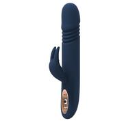 Diosa Zephyros - Vibrador azul resistente al agua con estimulador de clítoris