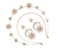 Goddess Halo Headpiece - Halo Rhinestone Headband Glitter Costume Decoration, Party Accessories For Women, Glitter Headband & Earrings, Handmade Goddess Head Dress, Bridal Hair Band Headpiece For Wedd