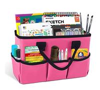 Godery Bolsa de escritorio y organizador, bolsa de ayudante para profesores, para arte, libros, papelería, organización de escritorio de oficina, almacenamiento de maquillaje con asas para viajes