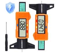 GODESON 2 Piezas Medidor Digital Profundidad Banda Rodadura, 0-25,4 MM/Pulgada, Pantalla LCD Grande, Modo Ahorro Energía, para Medir Banda Rodadura Neumáticos en Coches, Camiones, Moto, Bici (Naranja)