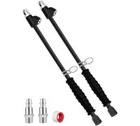 GODESON Portabrocas de aire de doble cabezal de alcance extendido de 15 pulgadas, boquilla de inflado de neumáticos NPT de 1/4 pulgadas con enchufe rápido, kit de portabrocas de compresor de aire
