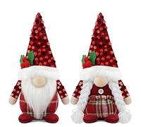 Godeufe Gnomo Navideños Decoración Juego de 2 Navidad Nomos Duende Decor para Hogar Casa 19cm