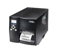 Godex EZ2250i Impresora industrial de etiquetas de código de barras, diseño totalmente metálico resistente, 203 dpi, impresión de alta velocidad 7 IPS, LCD a color, host USB para funcionamiento