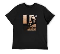 Godfather Justice We Must Go To Don Corleone Camiseta Graphic Printed Tee Shirt Mens Black Shirt, Negro , M