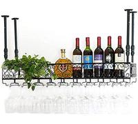 GODFSAHG Botellero Colgante con Soporte y Estante para Copas de Vino, Soporte para Copas de Vino, Soporte para Copas de Barra KTV, Soporte para Copas al revés, Soporte para Copas de Vino co