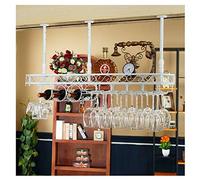 GODFSAHG Botellero l Portabotellas de Vino l Copa de Copas Copa de Vino l Al revés l Almacenamiento l Estante Flotante de Barra de Metal Blanco l Soporte de exhibición para el hogar