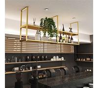 GODFSAHG Botellero para Colgar en el Techo: botellero montado en la Pared, botellero Flotante de Cocina, Estante de exhibición para encimera de Hierro Forjado, Estante para Cubiertos interi