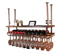 GODFSAHG Botelleros de 2 Niveles | Portabotellas de Vino | Vidrio | Estante para Copas | Mostrar | Champán | Estanterías |Organizador | Accesorios flotantes para Barra de Bodega al revés