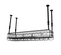 GODFSAHG Botelleros de Estilo nórdico, Soporte para Botellas, exhibición de Copas, estantes de Almacenamiento de Hierro metálico, decoración, Copa de champán suspendida con Flores (Negro)