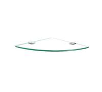 GODFSAHG Estante esquinero de cristal para baño de diseño moderno con vidrio templado triangular, soportes de estante de metal pulido de tamaño pequeño para ducha, solución de almacenamiento elegante
