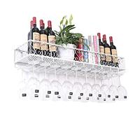 GODFSAHG Estante para Vino montado en la Pared, Organizador de Almacenamiento, Estante para Botella de Vino, Soporte para Copas, aplicación de decoración, hogar y Cocina, Montaje en Sala de