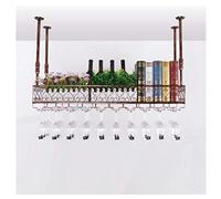 GODFSAHG Estante para Vino, Soporte para Botellas de Vino, Estante para Copas de Vino de Metal Bronce, Copas montadas en el Techo al revés, Estante para Copas de Vino, estantes Decorativos,