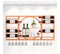 GODFSAHG Estante rústico para vino montado en la pared con soporte de vidrio colgante y estante para licor, mini gabinete de bar para botellas, estante de exhibición de barra de café
