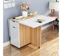 GODFSAHG Mesa de Comedor Plegable de Madera con Ruedas, Escritorio multifunción, Plegable, para Sala de Estar, Restaurante, Cocina, Mesa Auxiliar Moderna y Sencilla para Sala de Estar y do