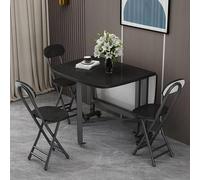 GODFSAHG Mesas Plegables de Cocina, Juego de Comedor Plegable, Ahorra Espacio, con 4 sillas y Ruedas universales de 360°, Mesa abatible móvil (Color: A, tamaño: 100 x 60 cm)