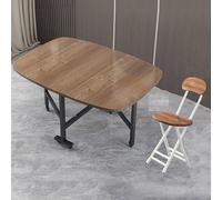 GODFSAHG Mesas Plegables de Cocina, Juego de Comedor Plegable, Ahorra Espacio, con 4 sillas y Ruedas universales de 360°, Mesa abatible móvil (Color: D, tamaño: 100 x 60 cm)