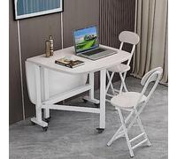 GODFSAHG Mesas Plegables de Cocina, Juego de Comedor Plegable Butterfly, 4 mesas de Comedor Plegables Que ahorran Espacio con 4 sillas y Ruedas universales de 360°, Mesa abatible móvil (una