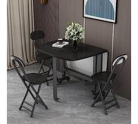 GODFSAHG Mesas Plegables de Cocina, Juego de Comedor Plegable Butterfly, 4 mesas de Comedor Plegables Que ahorran Espacio con 4 sillas y Ruedas universales de 360°, Mesa abatible móvil (una