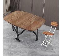 GODFSAHG Mesas Plegables de Cocina, Juego de Comedor Plegable Butterfly, 4 mesas de Comedor Plegables Que ahorran Espacio con 4 sillas y Ruedas universales de 360°, Mesa abatible móvil (una