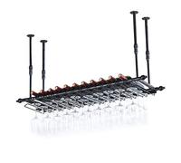 GODFSAHG Soporte para Botellas de Vino Estantes para Copas Almacenamiento Estante suspendido Barra de Accesorios Unidad Flotante Aplicación de bistró Al revés Altura Ajustable 30-60 cm