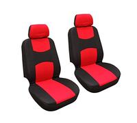 GODGETS Fundas Asientos Coche Universales para Delanteros y Traseros/Funda para Asiento Coches/Accesorios Interior Universal,Negro Rojo,2 * Asiento Delantero