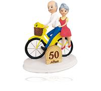 Godie - Figura Novios para pastel, tarta de Boda - Poliresina, Mod. 50 Aniversario