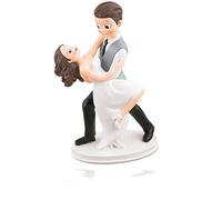 Godie - Figura Novios para pastel, tarta de Boda - Poliresina, Mod. Baile con mujer morena