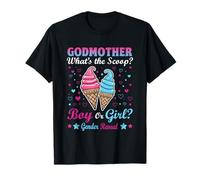 Godmother Ice Cream Whats The Scoop Gender Reveal Matching Camiseta