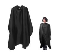 Godneei Capa Peluqueria Hombre 6 Botones Ocultos Capa Peluqueria Lavable A MáQuina Y De Secado RáPido Capa Barbero Negro 140x120 cm
