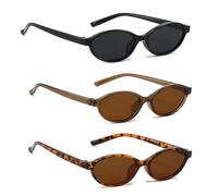 Godneei Gafas de sol para mujer, ovaladas, retro, ligeras, de policarbonato, protección UV400