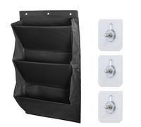 Godneei Zapatero colgante con 3 compartimentos grandes y 4 bolsillos de malla, zapatero tela para puerta de autocaravana, ahorra espacio (negro)