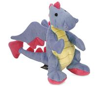 goDog Bubble Plush Dragons Squeaky Dog Toy, Chew Guard Technology - Periwinkle, Large