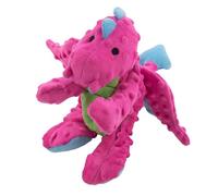 goDog Bubble Plush Dragons Squeaky Dog Toy, Chew Guard Technology - Pink, Large