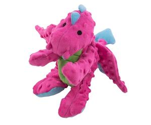 goDog Bubble Plush Dragons Squeaky Dog Toy, Chew Guard Technology - Pink, Large