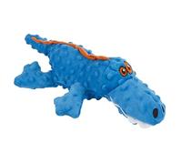 goDog Gators Squeaky Plush Dog Toy, Chew Guard Technology - Blue, Large