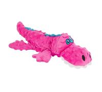 goDog Gators Squeaky Plush Dog Toy, Chew Guard Technology - Pink, Large