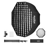 Godox 120 cm 47 "Octagon Umbrella Grid Softbox Light Stand Tipo E Hot Shoe Holder Soporte Kit Compatible para Canon Nikon Godox Speedlite Flash