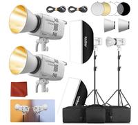 Godox 2-Pack Litemons LE200Bi LE200 Bi Luz Continua LED 220W 2800K~6500K 57700 Lux/1m TLCI/CRI≈98 Control Bluetooth 11 Efectos FX Montura Bowens Luz de Vídeo para Vlogging Youtube Fotografía (Blanco)