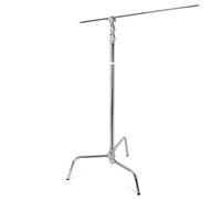 Godox 270CS, Soporte en C con Brazo, Cabeza de Agarre y Base de Tortuga extraíble (8.8 pies, Plateado)