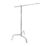 Godox 270CS, Soporte en C con Brazo, Cabeza de Agarre y Base de Tortuga extraíble (8.8 pies, Plateado)