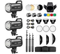 Godox 3Pack SK300IIIV 300Ws Kit Luz LED Vídeo 5700±200K Set Luz Continua con Trípode Softbox con Rejilla Reflector Estándar Bowens Mount para Estudio Grabación Vídeo Livestreaming Podcast (3 Unidades)